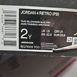 Jordan 4 Retro PS in Tour Yellow and Dark Blue Grey